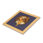 Mucha Art Nouveau Portret Ceramic Tile Tegeltje (Zijkant)