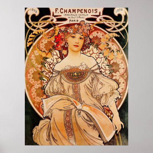  Mucha Art Nouveau Poster (Voorkant)