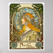 Mucha Art Nouveau Poster - Zodiac - La Plume (Voorkant)