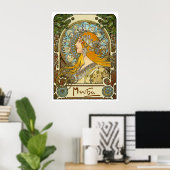 Mucha Art Nouveau Poster - Zodiac - La Plume (Thuiskantoor)