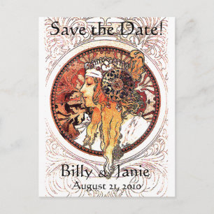 Mucha Art Nouveau Save the Date Briefkaart