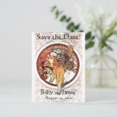 Mucha Art Nouveau Save the Date Briefkaart (Staand voorkant)