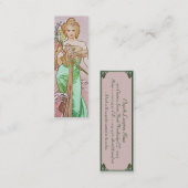 Mucha Art Nouveau Spring Bladwijzer Visitekaartjes (Voorkant / Achterkant)