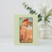 Mucha Art Nouveau Summer Briefkaart (Staand voorkant)