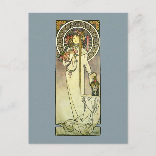 Mucha Art Nouveau Trappistine Briefkaart (Voorkant)