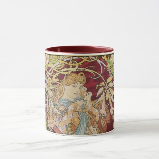 Mucha Art Nouveau: Vrouw met Daisy Mok (Midden)