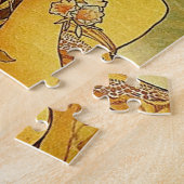 Mucha Art Nouveau-vrouw met leugens Legpuzzel (Zijkant)