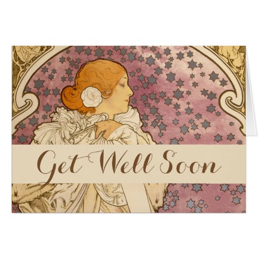 Mucha Art Nouveau Vrouw Schoonheid (Voorkant Horizontaal)