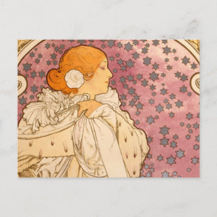 Mucha Art Nouveau Woman Beauty Briefkaart