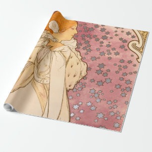 Mucha Art Nouveau Woman Beauty Cadeaupapier