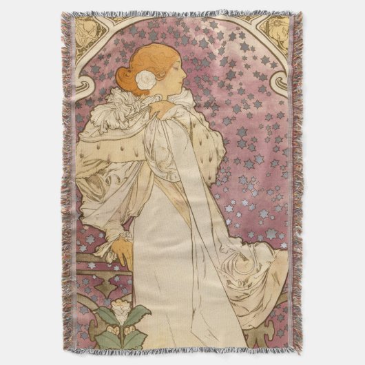 Mucha Art Nouveau Woman Beauty Deken (Voorkant Verticaal)