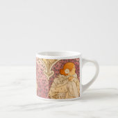 Mucha Art Nouveau Woman Beauty Espresso Kop (Rechts)