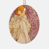 Mucha Art Nouveau Woman Beauty Keramisch Ornament (Rechts)