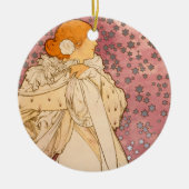 Mucha Art Nouveau Woman Beauty Keramisch Ornament (Voorkant)