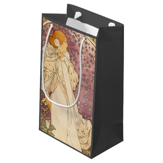 Mucha Art Nouveau Woman Beauty Klein Cadeauzakje (Achterkant Gekanteld)