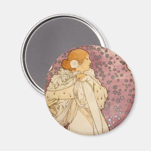 Mucha Art Nouveau Woman Beauty Magneet (Voorkant / Achterkant)