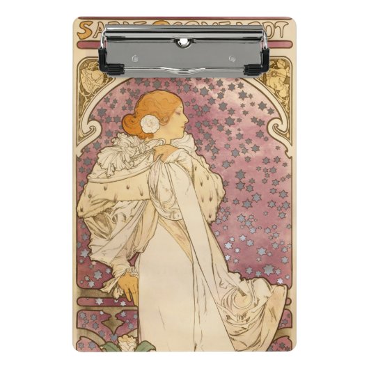 Mucha Art Nouveau Woman Beauty Mini Klembord (Voorkant)