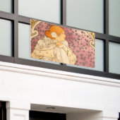 Mucha Art Nouveau Woman Beauty Spandoek (Buitenkant Gebouw)