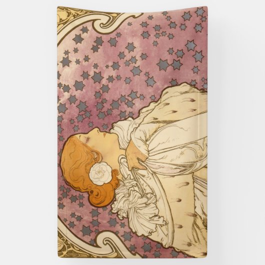 Mucha Art Nouveau Woman Beauty Spandoek (Verticaal)