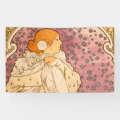 Mucha Art Nouveau Woman Beauty Spandoek (Horizontaal)