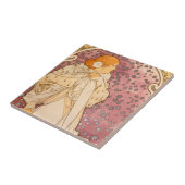 Mucha Art Nouveau Woman Beauty Tegeltje (Zijkant)