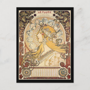 Mucha Art Nouveau Woman Briefkaart