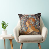 Mucha Art Nouveau Woman  Franse dierentuin Kussen (Stoel)