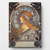 Mucha Art Nouveau Woman Franse Zodiac Post Fotoplaat (voorkant)