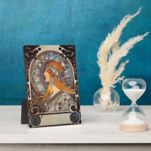 Mucha Art Nouveau Woman Franse Zodiac Post Fotoplaat