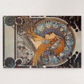 Mucha Art Nouveau Woman  Franse Zodiac Post Legpuzzel (Horizontaal)
