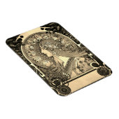Mucha Art Nouveau Woman Zodiac La Pluma Magneet (Rechterzijde)