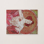 Mucha Art  Red Elegant Ruby Lady Legpuzzel (Horizontaal)