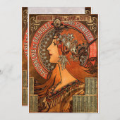  Mucha Art-uitnodigingen Kaart (Voorkant / Achterkant)