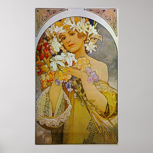 Mucha - Bloem 1897 Poster (Voorkant)