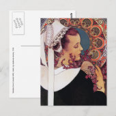 Mucha Briefkaart: Alphonse Mucha - Art Nouveau Briefkaart (Voorkant / Achterkant)