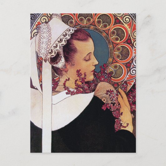 Mucha Briefkaart: Alphonse Mucha - Art Nouveau Briefkaart (Voorkant)