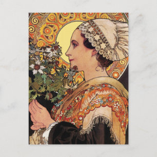 Mucha Briefkaart: Alphonse Mucha - Art Nouveau Briefkaart