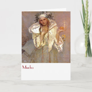 Mucha, Christams in Amerika Feestdagen Kaart