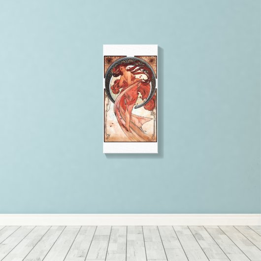 Mucha Dance Art Deco Vrouw Canvas Afdruk (Insitu (Houten vloer))
