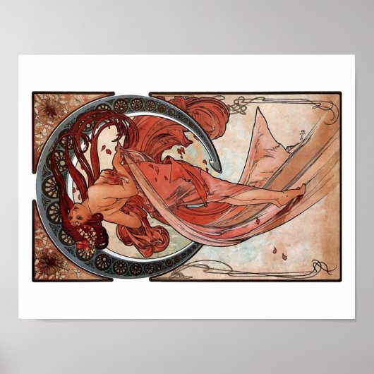 Mucha Dance Woman Dancing Art Deco Poster (Voorkant)