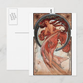 Mucha danskunst deco lady briefkaart (Voorkant / Achterkant)