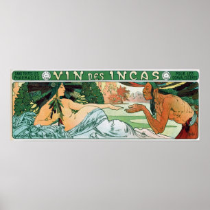 Mucha - Een Inca-man en de godin Incas Wellcome Poster
