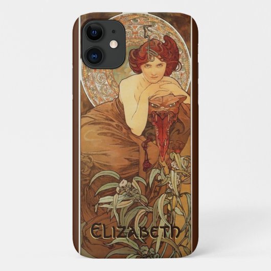 Mucha Emerald Gemstone Art Nouveau  Case-Mate iPhone Case (Achterkant)