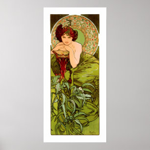 Mucha - Emerald - uit de reeks "Edelstenen" Poster