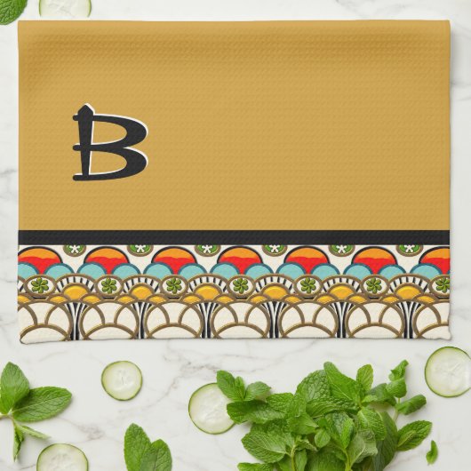 Mucha en Cliff - Monogrammed Theedoek (Gevouwen)