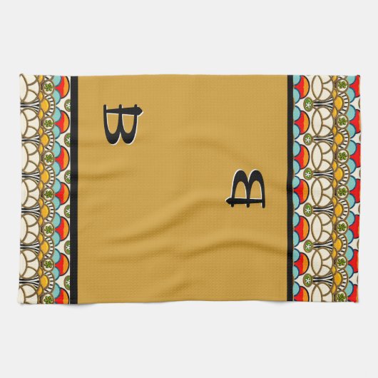 Mucha en Cliff - Monogrammed Theedoek (Horizontaal)