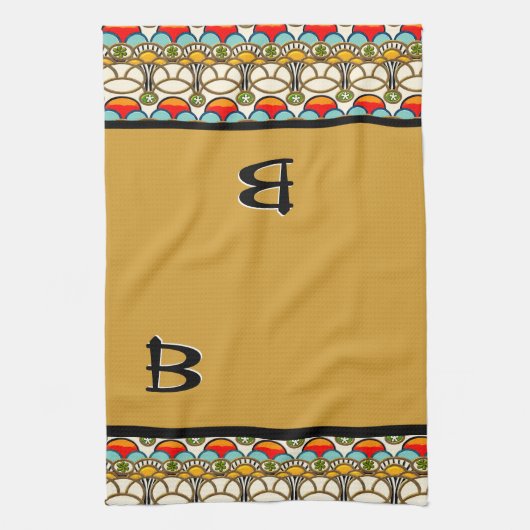 Mucha en Cliff - Monogrammed Theedoek (Verticaal)