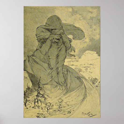 Mucha - Fevrier Cocorico Poster (Voorkant)