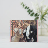 Mucha flirt man romantische liefde briefkaart (Staand voorkant)