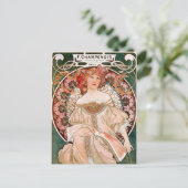 Mucha  French Art Nouveau Champenois Briefkaart (Staand voorkant)